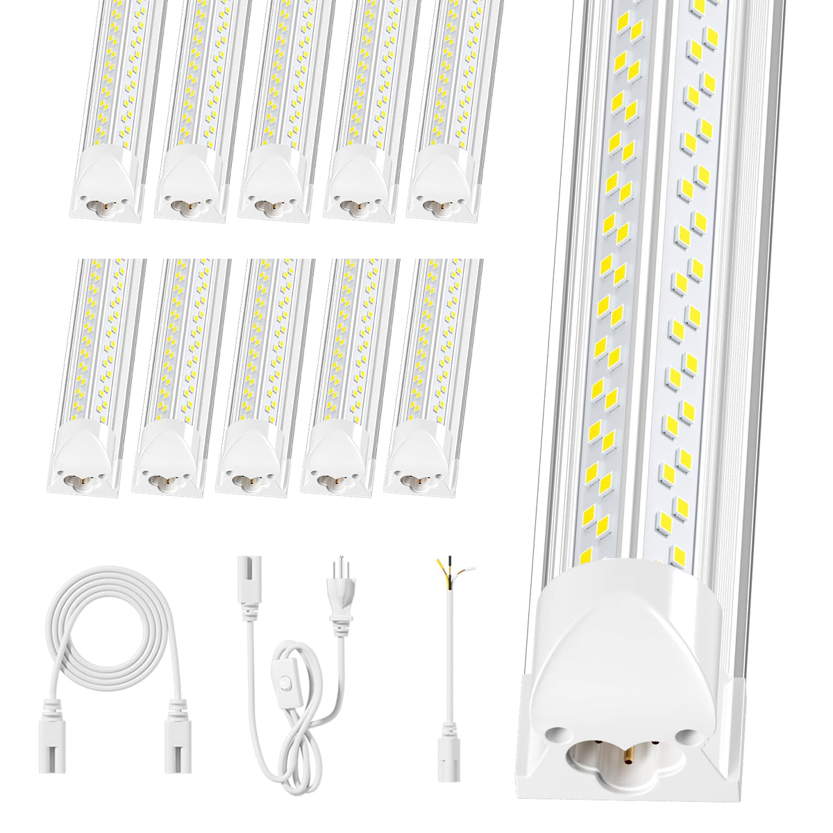 ELEKICO super bright 100W 8ft LED shop light for bright garage workspaces with 5000K daylight
