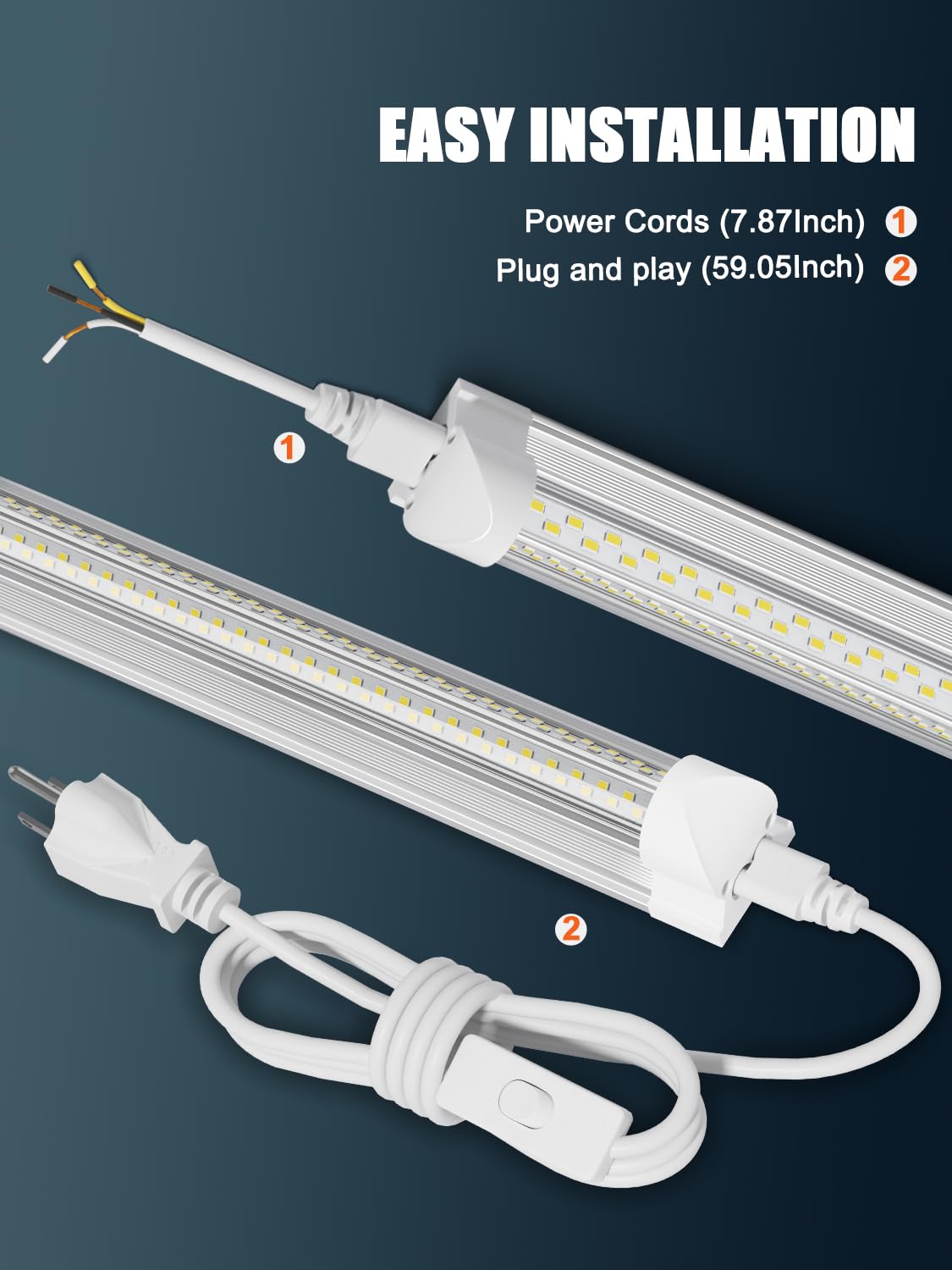 ELEKICO V-shape 4ft LED light with 270-degree illumination to reduce shadows