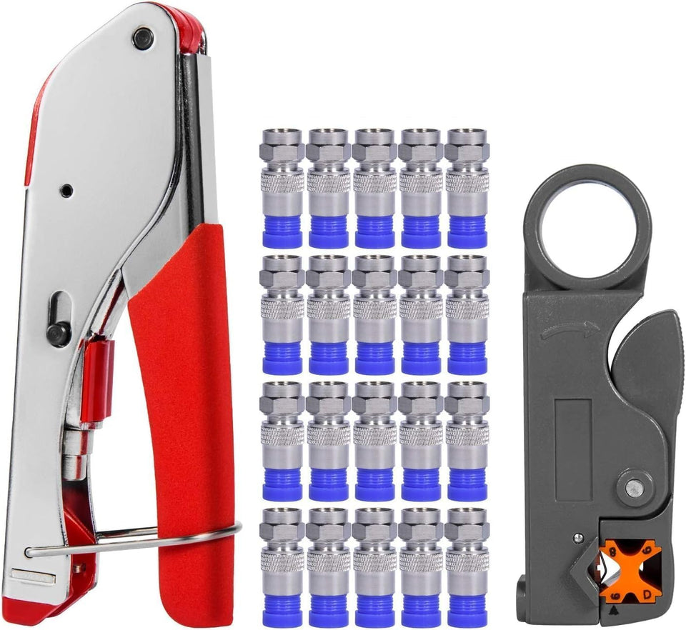 ELenest coaxial crimp tool red with secure RG6/RG59 connections
