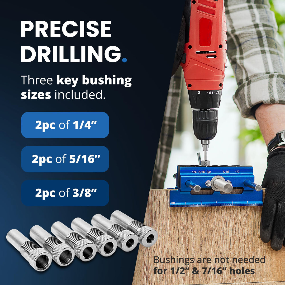 Eleon drill guide with six bushings ensures consistent hole alignment.