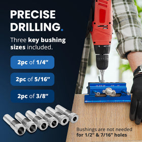 Eleon drill guide with six bushings ensures consistent hole alignment.