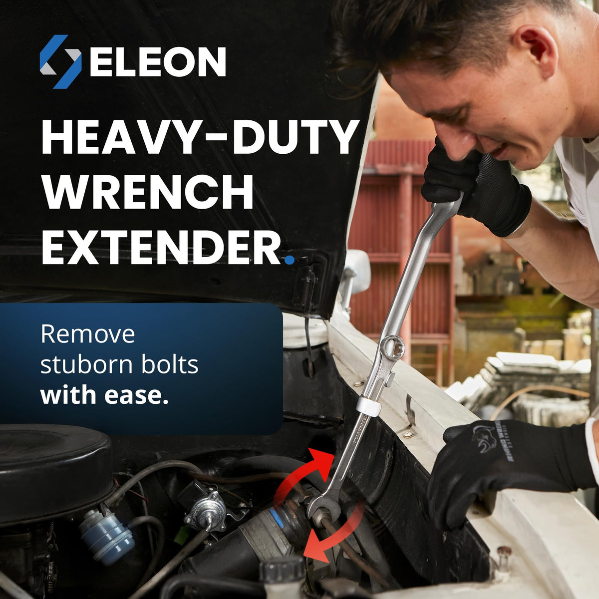 Eleon Rhino Wrench Extender gloves demonstrating non-slip grip.
