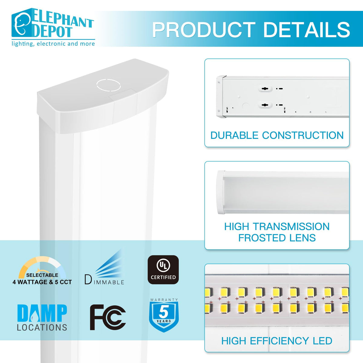 ELEPHANT DEPOT UL and DLC certified light for safety and reliability