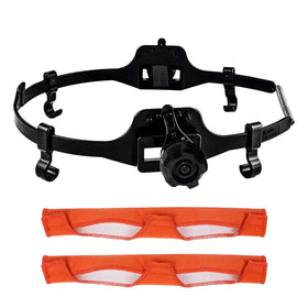 ELESEDI hard hat adapter attachment showing universal helmet compatibility for quick setup