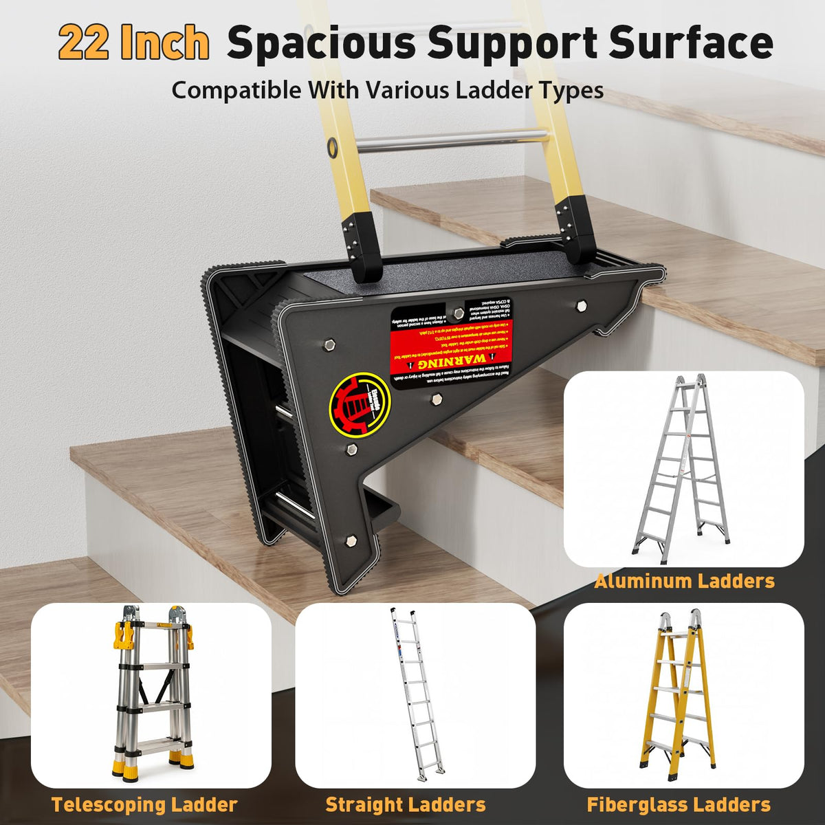 Elesude heavy duty extension ladder use with sturdy construction.