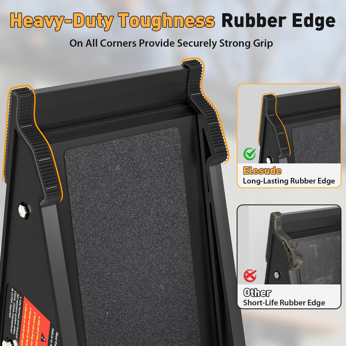Elesude stable platform hooks onto ladder rungs for quick setup.