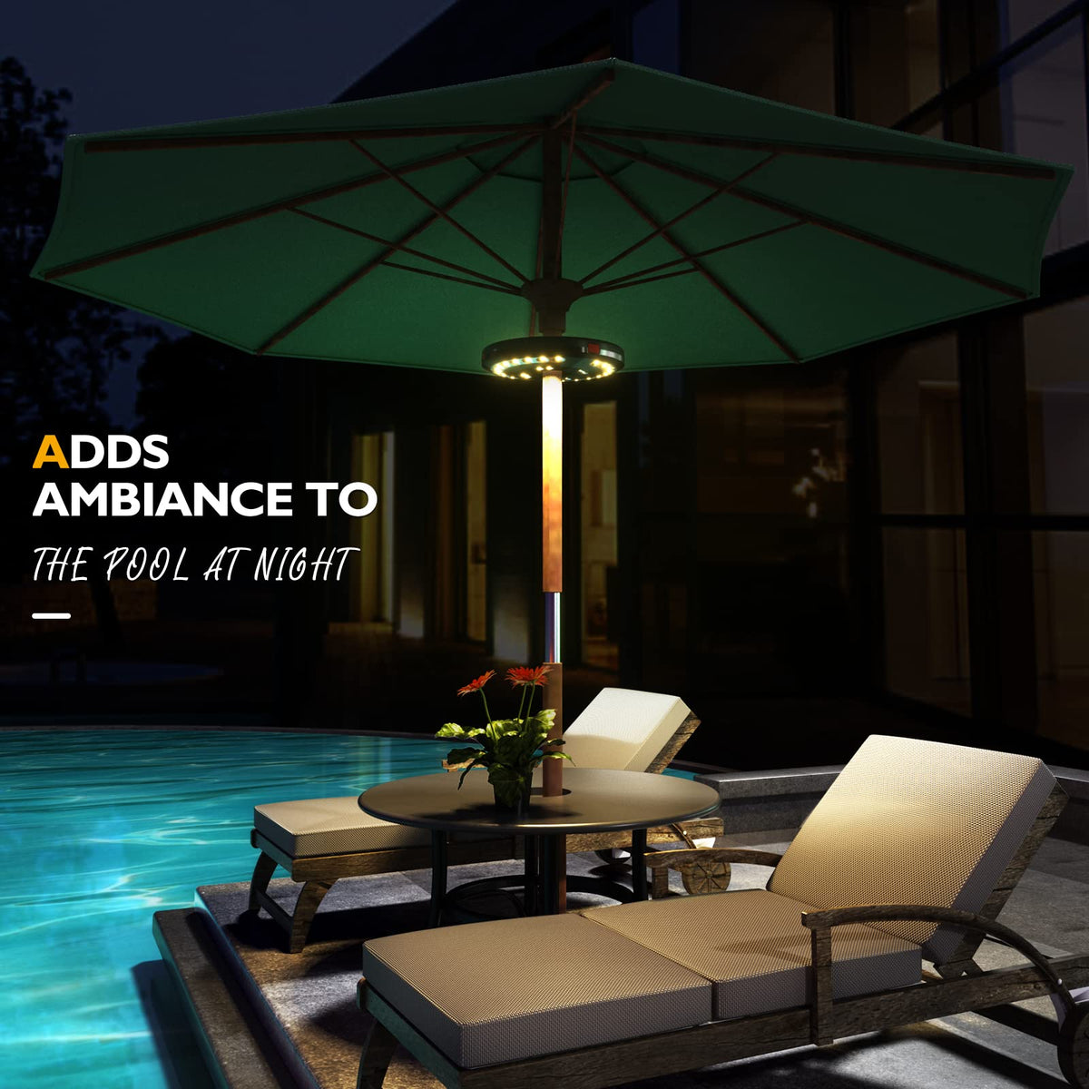 Eletorot ambient outdoor dining light enhances patio evenings.