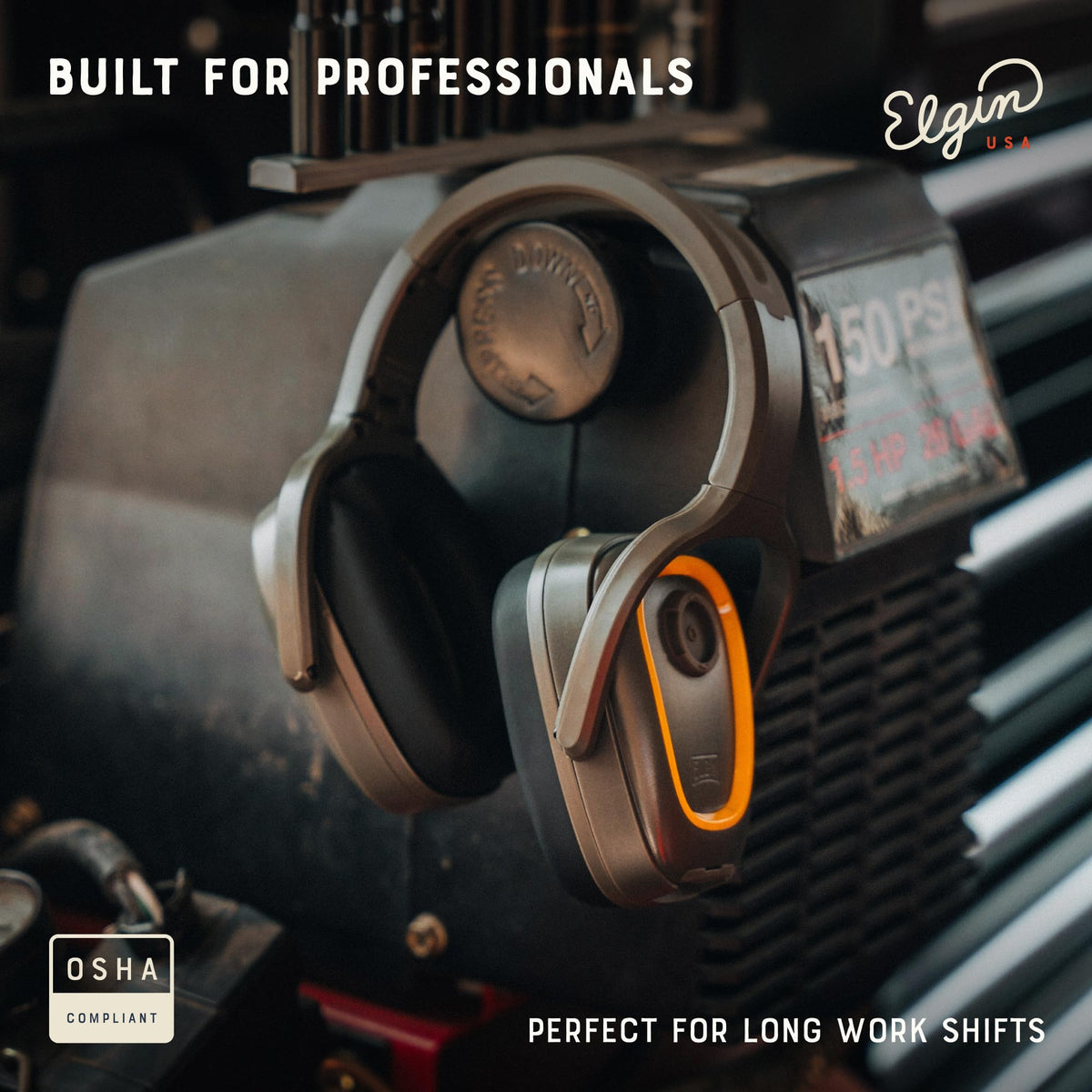 Elgin Rampage with 40+ hour battery supports full-shift listening and communication.