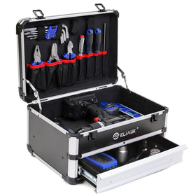 ELIAUK toolbox top compartment in action for quick access