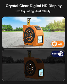 Elikliv 1.44-inch TFT color display shows tape and laser readings clearly.