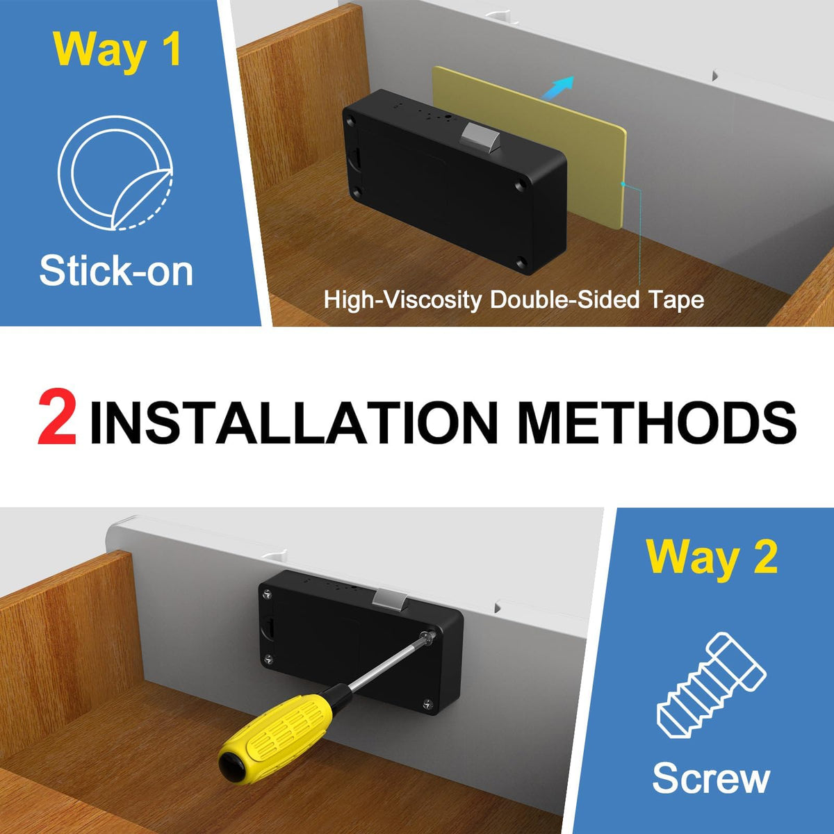 eLinkSmart no-drill design maintains furniture aesthetics
