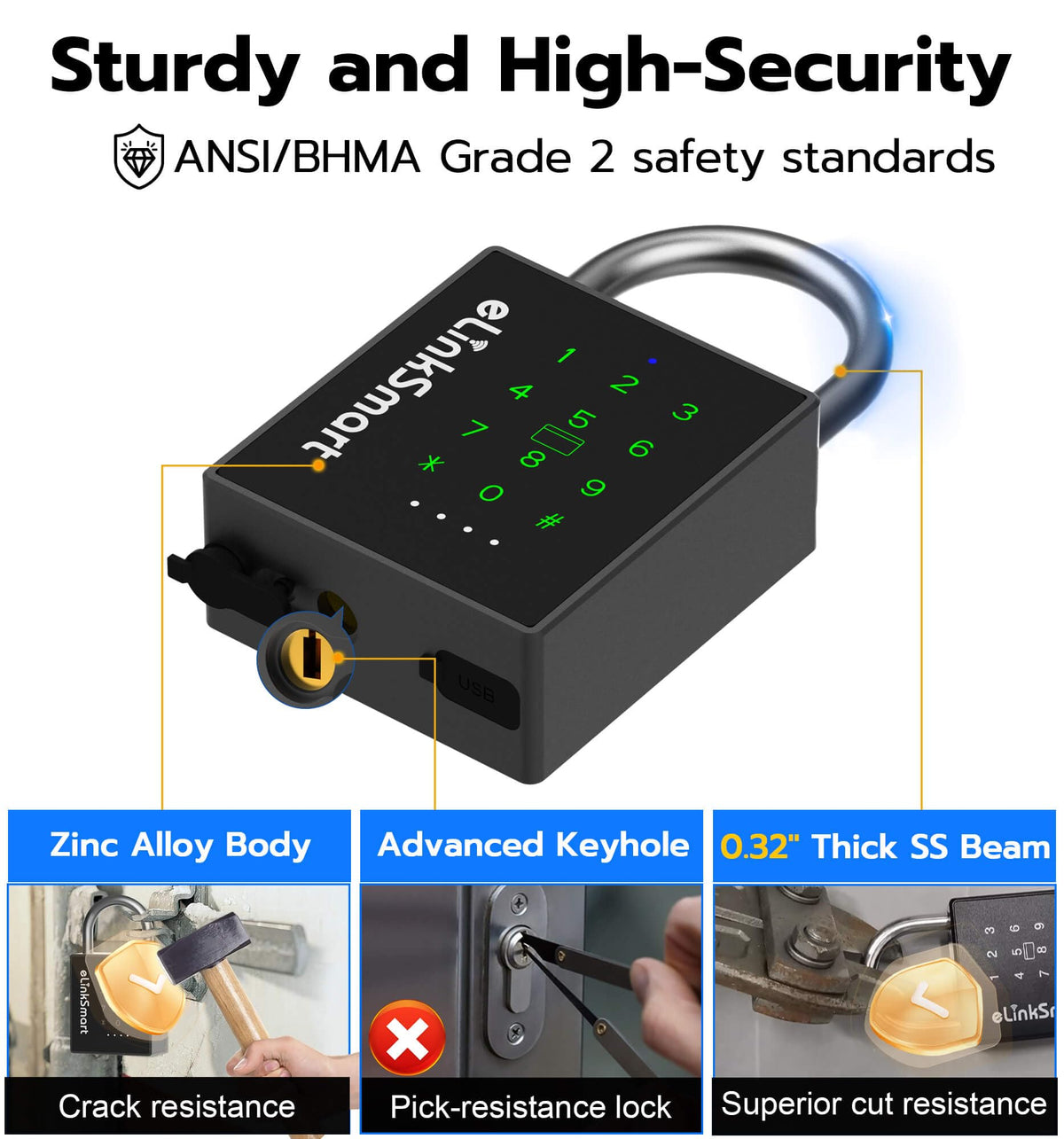 ElinkSmart mobile app control — remote management of your lock from anywhere.