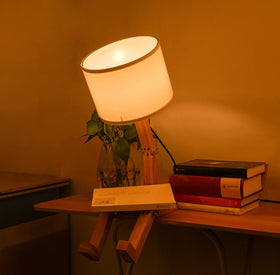 ELINKUME robot lamp fabric shade delivers soft, cozy illumination with modern charm.
