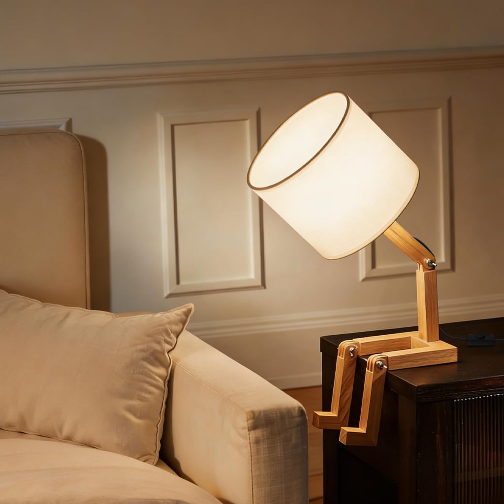ELINKUME robot lamp stands at 47 cm tall for prominent desk presence.