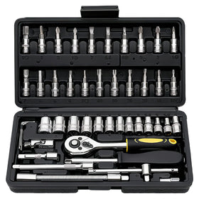 Elinoover 46-piece socket set in a compact case for organized auto maintenance.