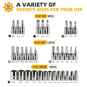 Elinoover quick-release ratchet for fast socket changes in tight spaces.