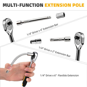 Elinoover universal joint enables flexible access in confined areas.