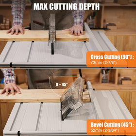 EliteEdge bevel cut angle at 0-45 degrees for versatile bevels