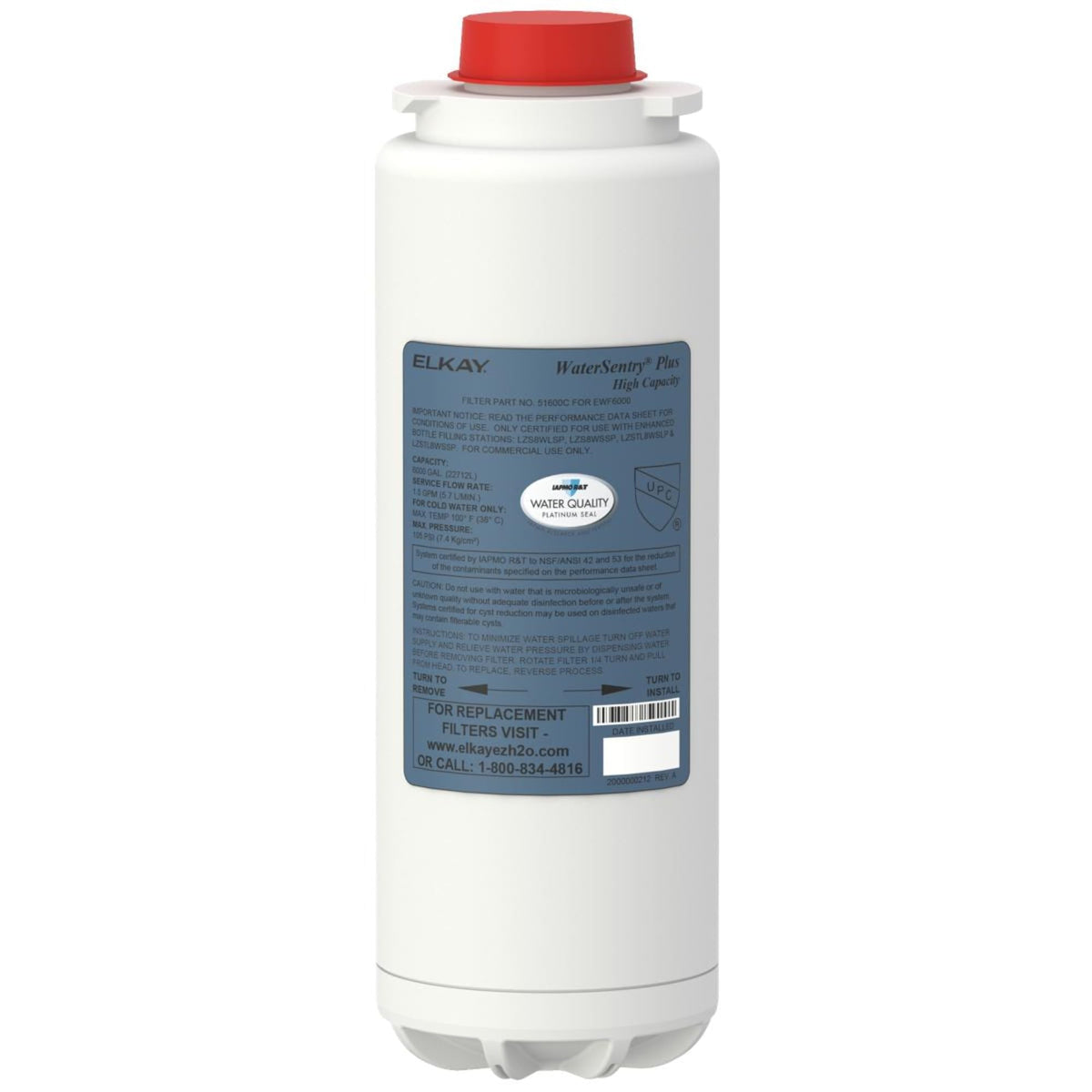 Elkay automatic inlet shut-off valve protects water flow during replacement.