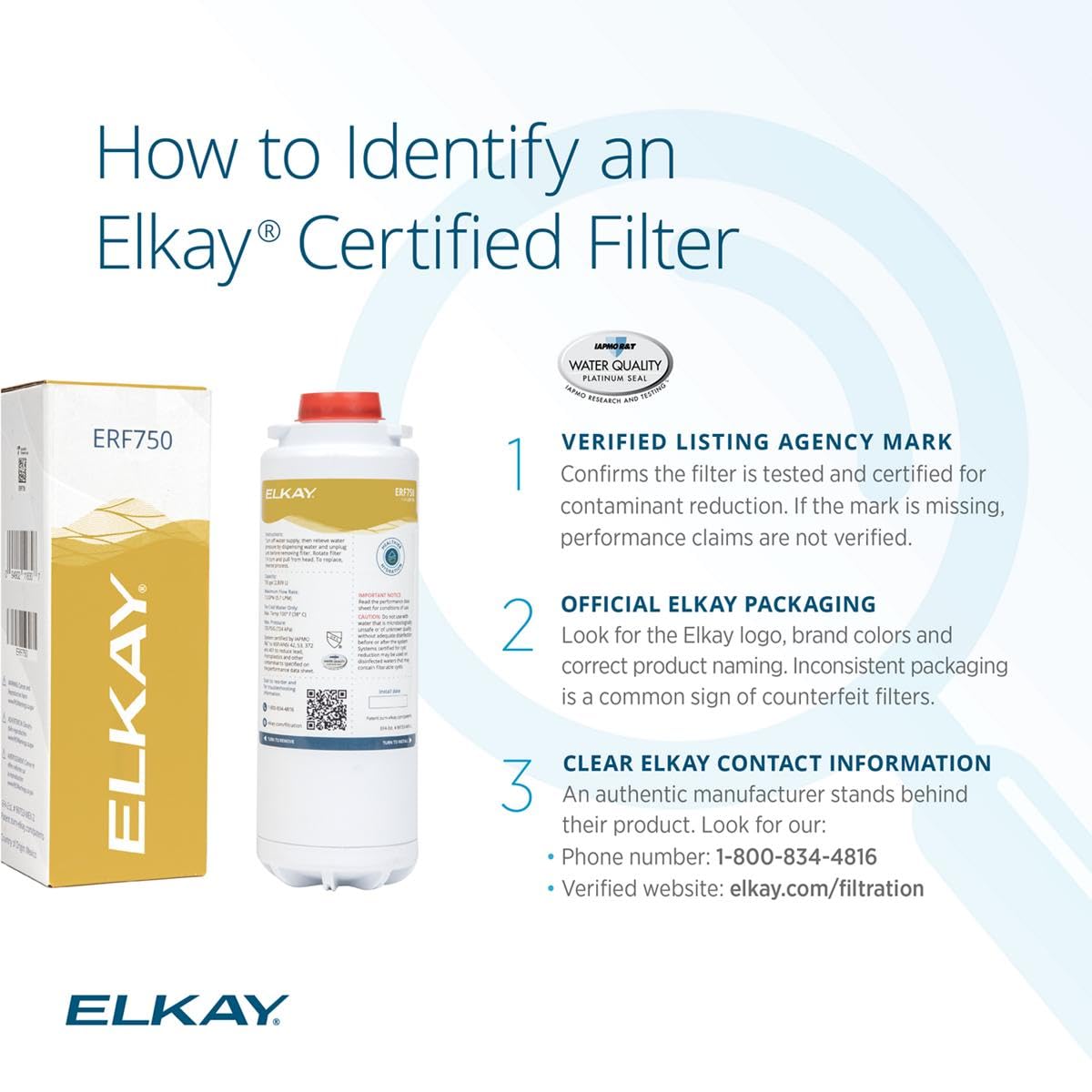 Elkay ERF750 quick-disconnect installation makes filter changes easy and mess-free.