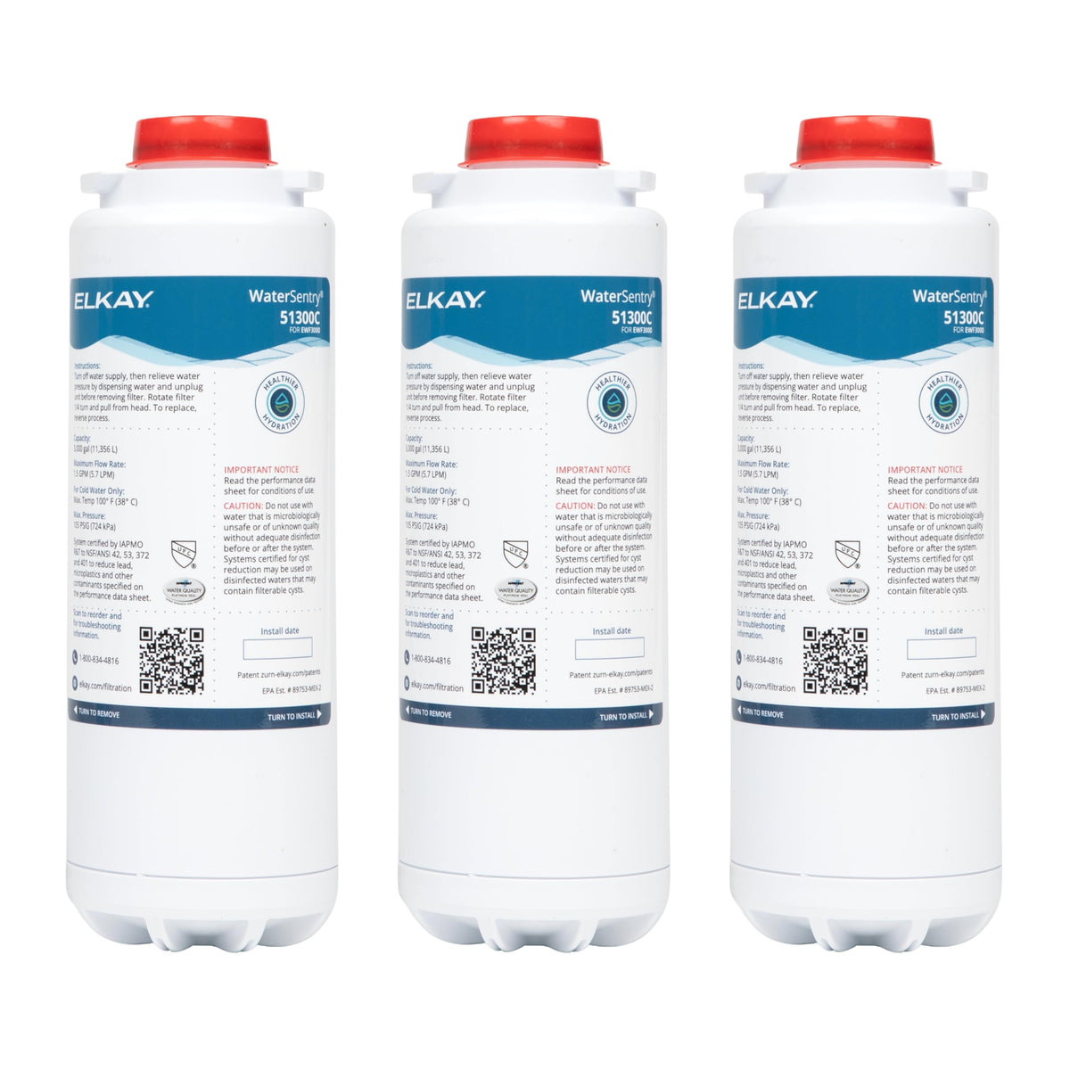 Elkay WaterSentry 51300C filter pack protects bottle fillers from contaminants