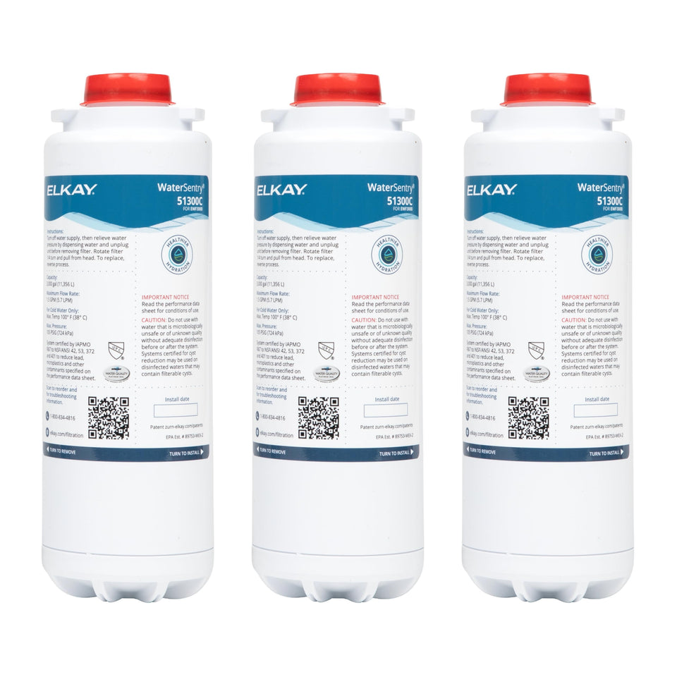Elkay WaterSentry 51300C filter pack protects bottle fillers from contaminants
