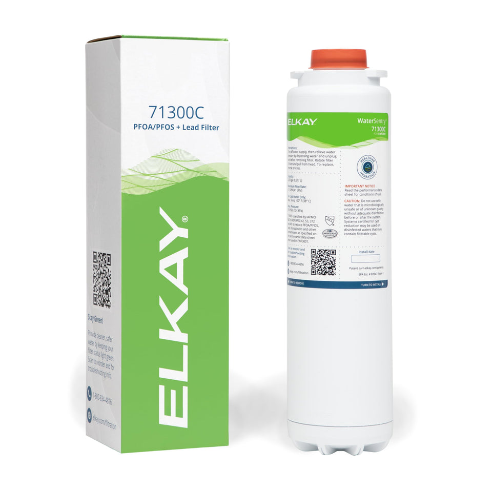 Elkay WaterSentry 71300C filter close-up reducing PFAS and lead