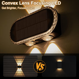Ellasay fence light features a diamond-cut panel for ambient glow.