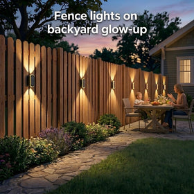 Ellasay Solar Fence Lights provide dusk-to-dawn coverage for long outdoor nights