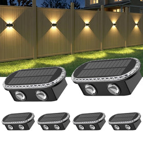 Ellasay solar fence light with dual LEDs for brighter outdoor illumination.