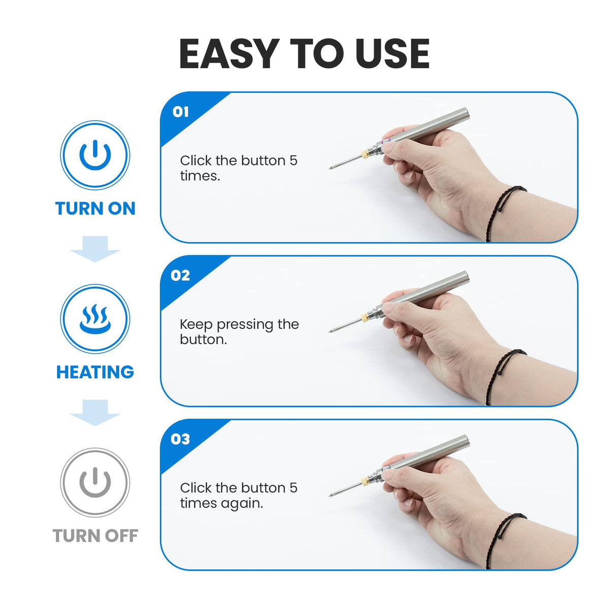 ELMCONFIG cordless soldering kit detailed tip for precise soldering tasks