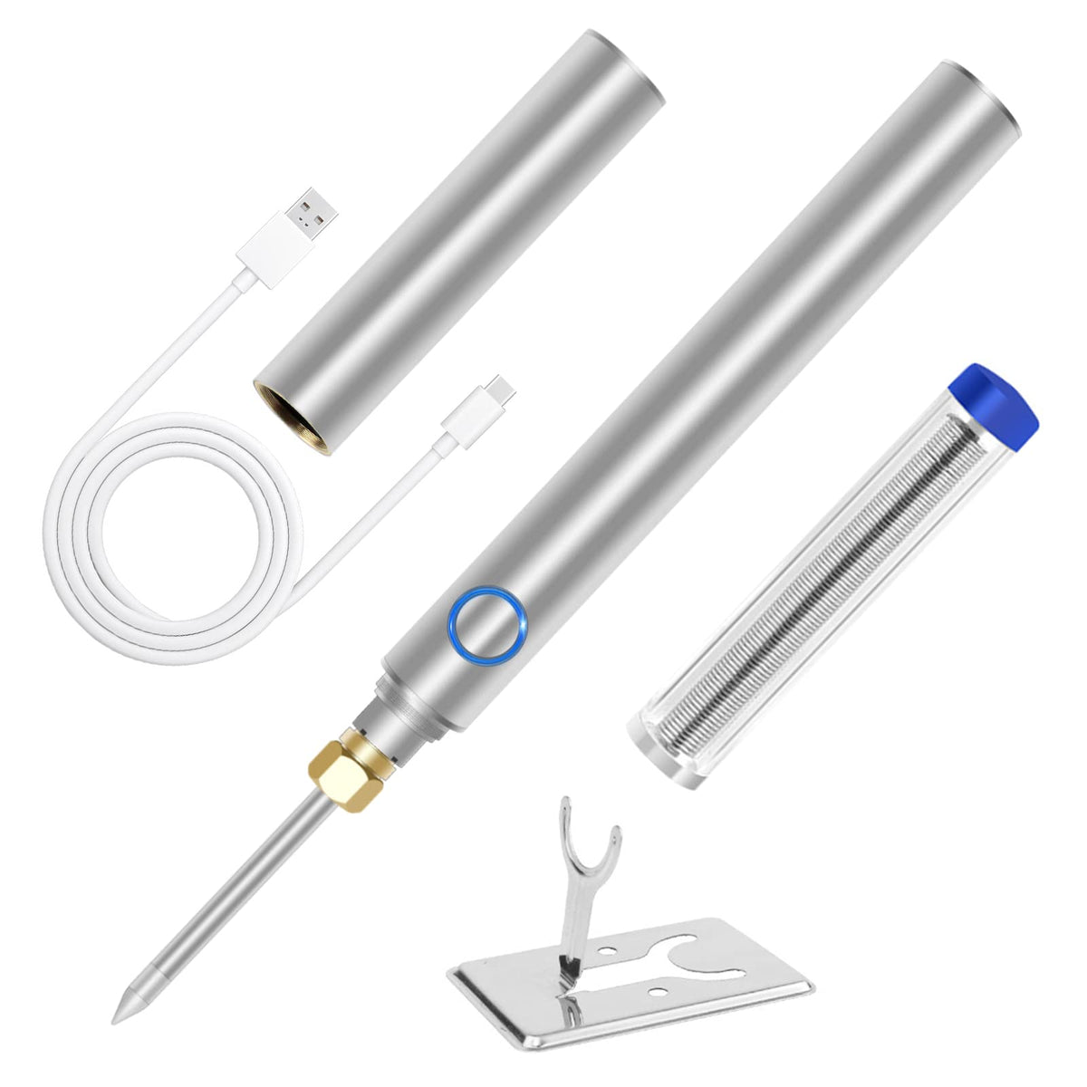 ELMCONFIG cordless soldering kit front view showing portable design for on-the-go repairs