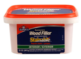 Elmer's Carpenter's Stainable Wood Filler application shows strong holding of screws and nails.