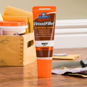 Elmer's E855 six pack packaging front for interior wood repair.