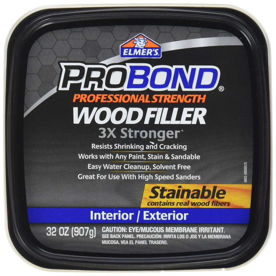 Elmer's ProBond wood filler 32 oz tub for interior and exterior repairs