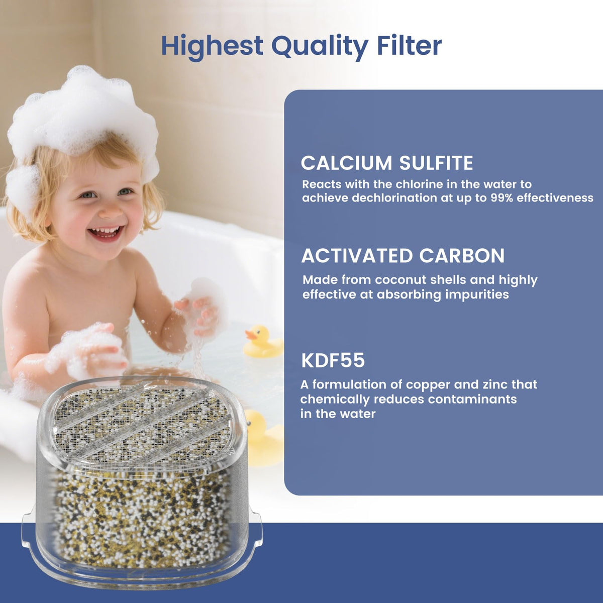 Elovener KDF-55 calcium sulfite balls provide robust filtration.