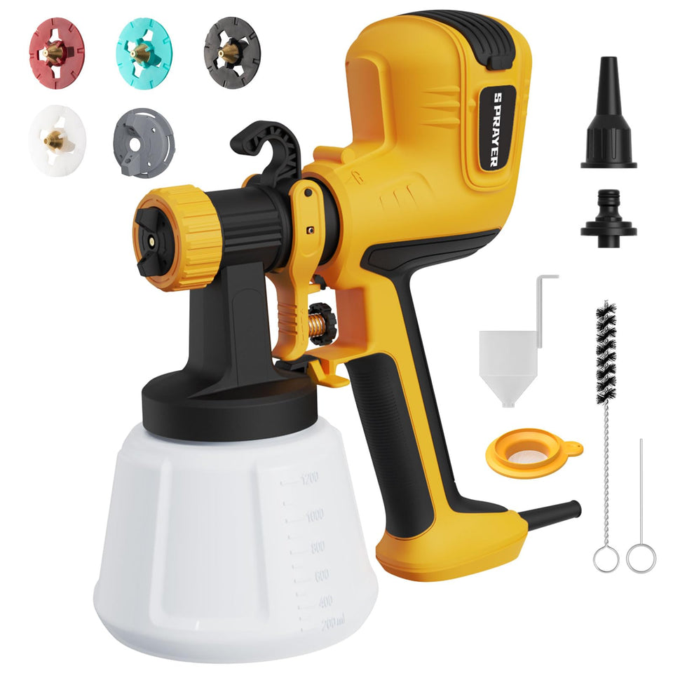ELPIDIO paint sprayer with four nozzle sizes for versatile finishes on furniture