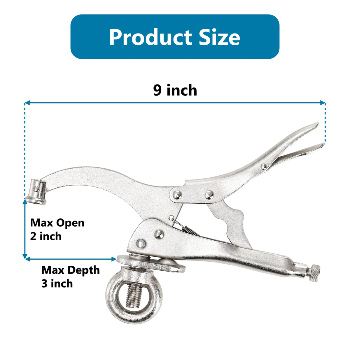 Elsjoy drill press clamp in action with self-locking grip for secure workholding