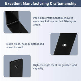 ELSKER&HOME 12in bracket close-up shows rust-resistant steel and matte finish.