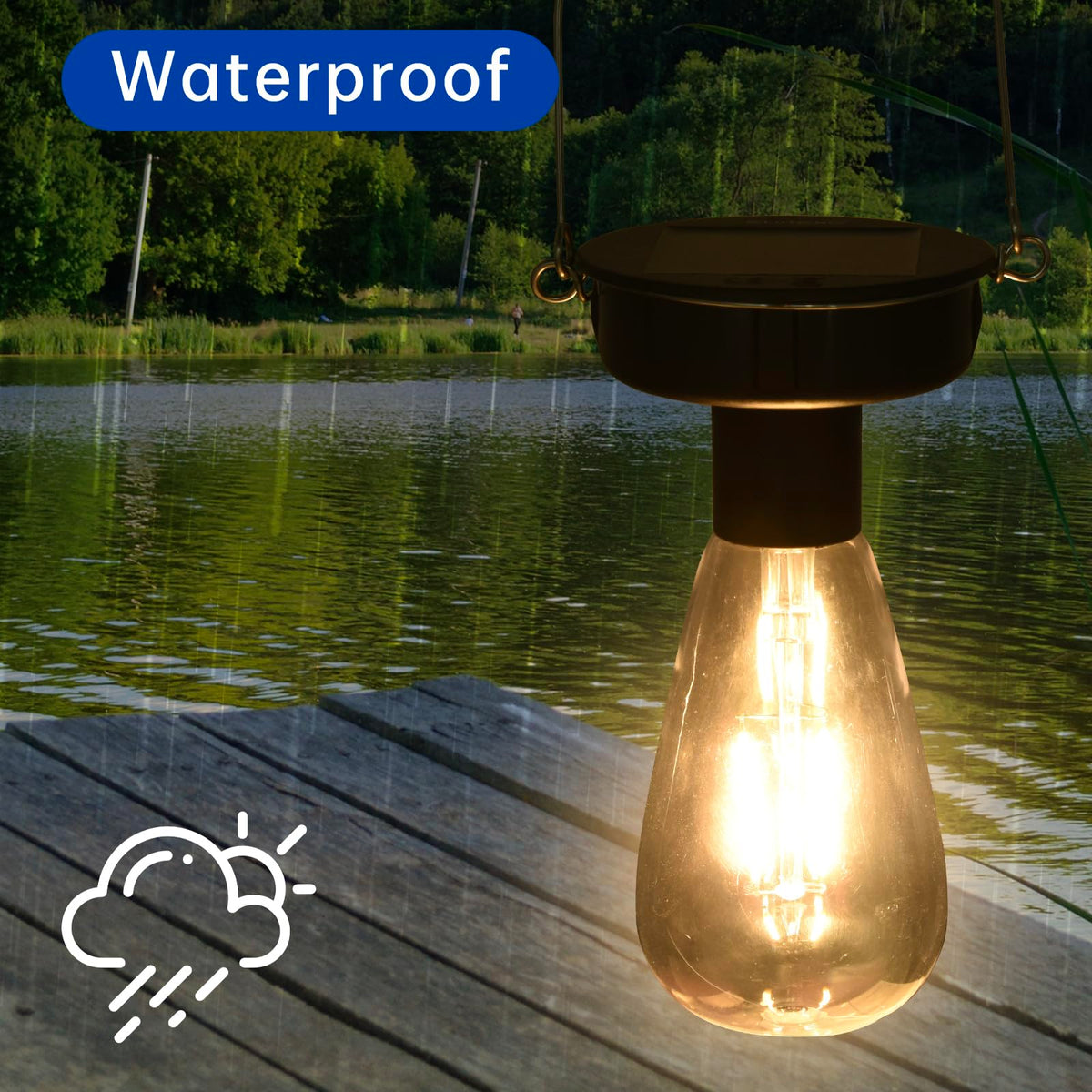 ELUTENG warm white LED provides cozy outdoor illumination.