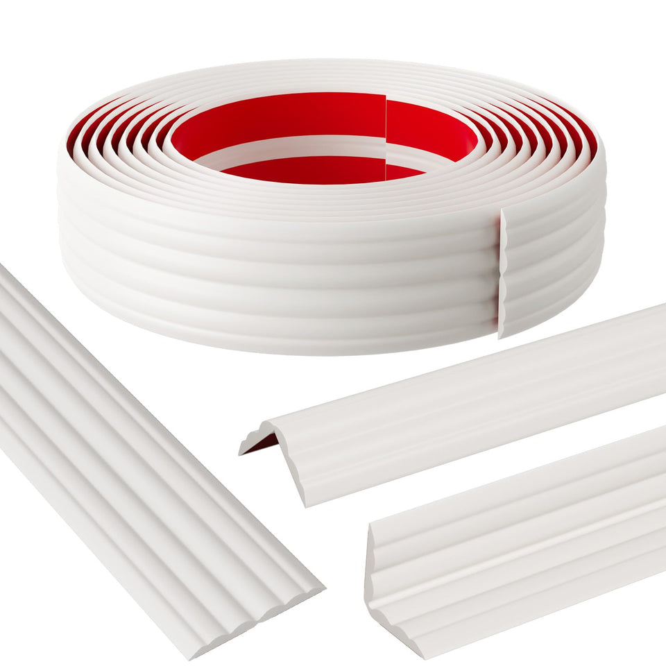 Elvone corner protector in white guarding walls from bumps, ideal for busy rooms