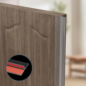 Elvone frameless door edge seal improving door fit and quiet operation