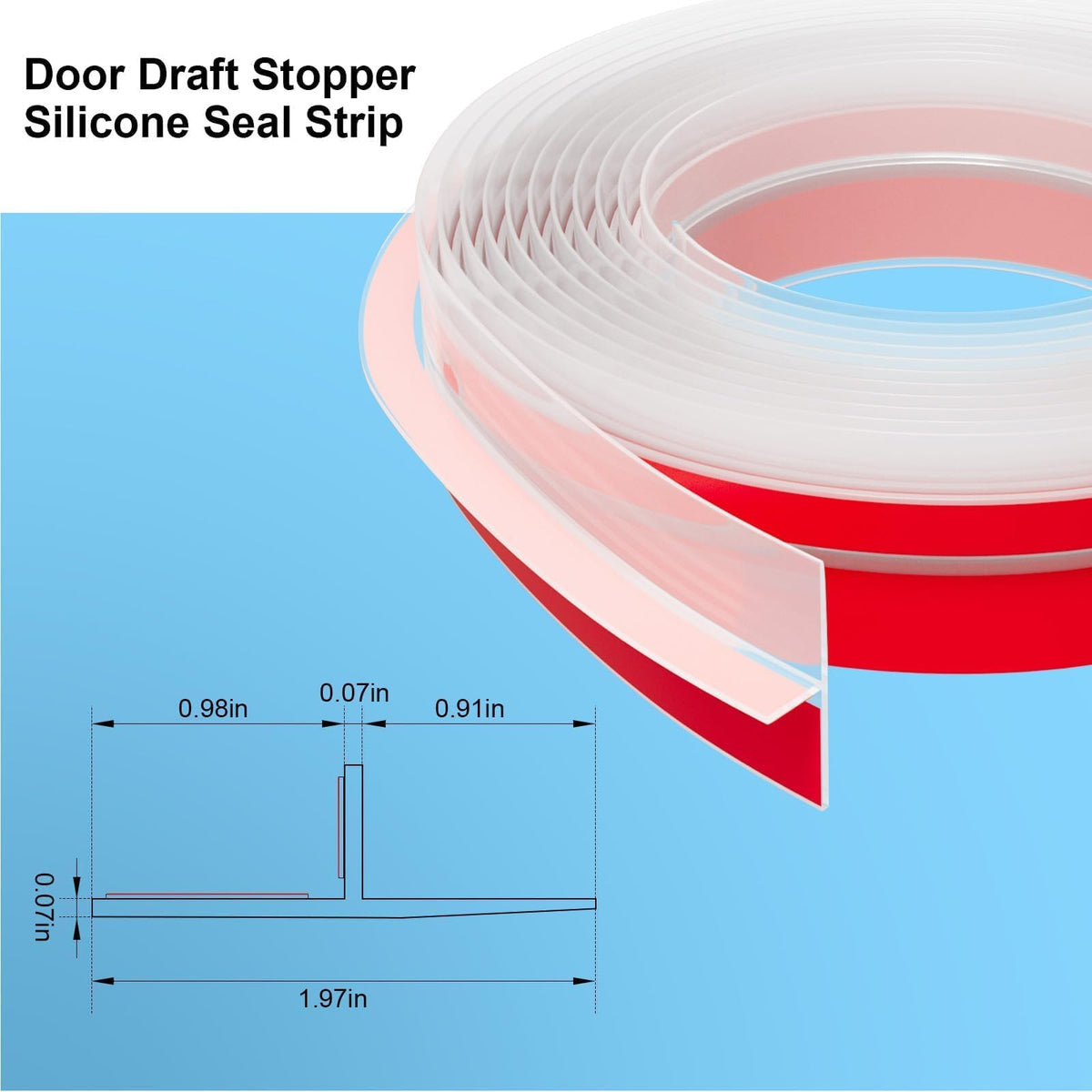 Elvone T-Shaped Draft Stopper on a door edge reducing drafts and noise