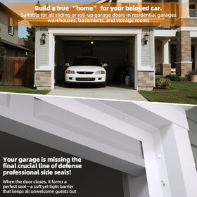 Elvone white seal on a closed garage door shows protection.