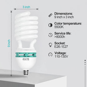 EMART 105W bulb packaging ready for easy replacement in lighting kits and studio setups