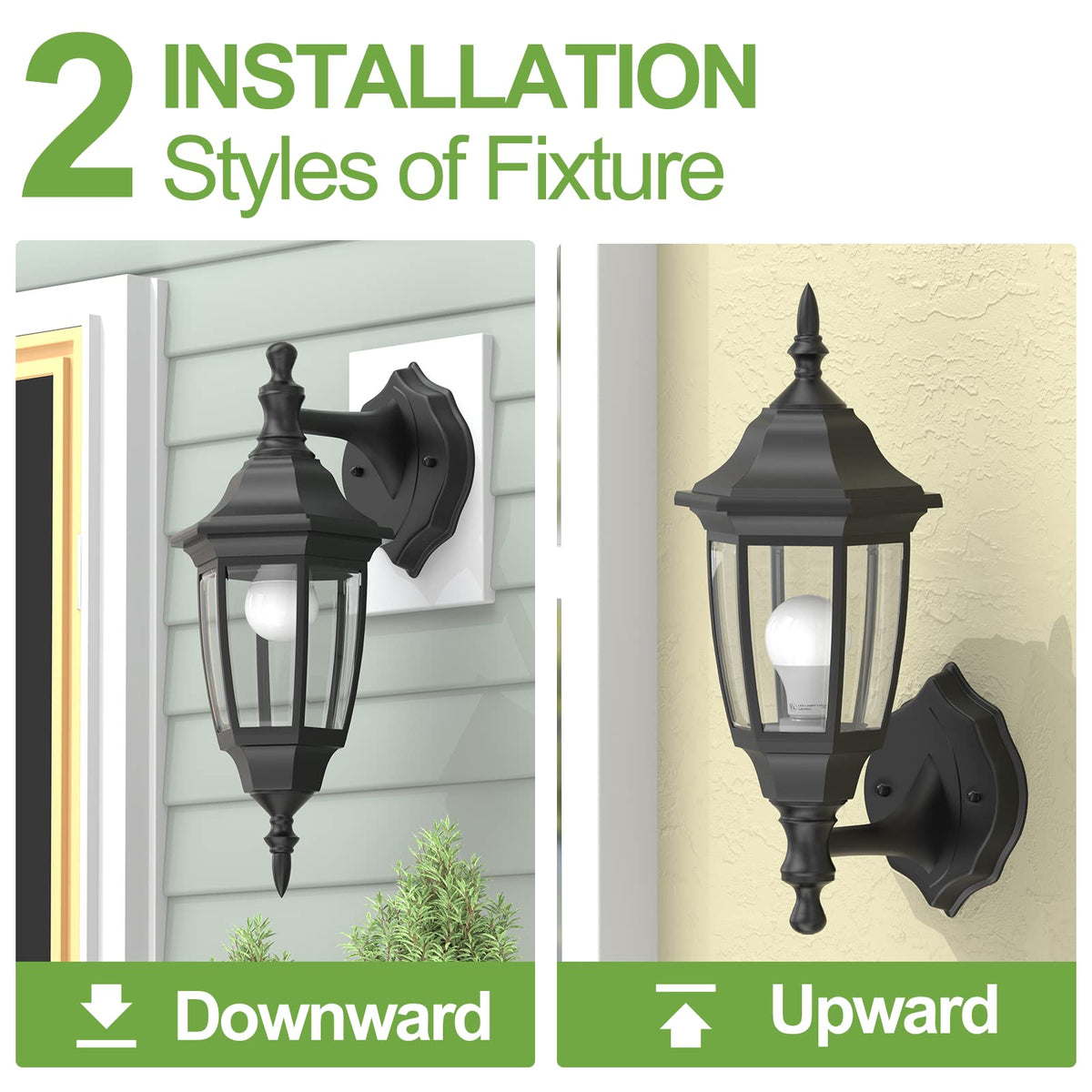 EMART exterior lantern wall mount black ideal for doors and pathways