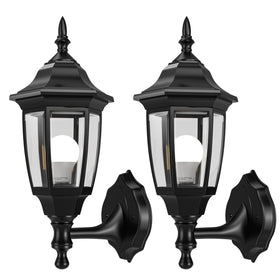 EMART outdoor wall light with bulbs in black finish for inviting entry lighting