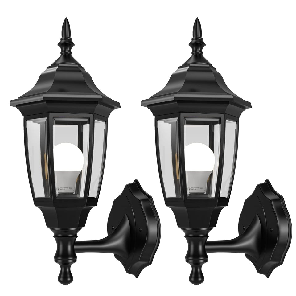 EMART outdoor wall light with bulbs in black finish for inviting entry lighting