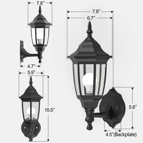 EMART patio lantern with beveled clear plastic adds ambient glow
