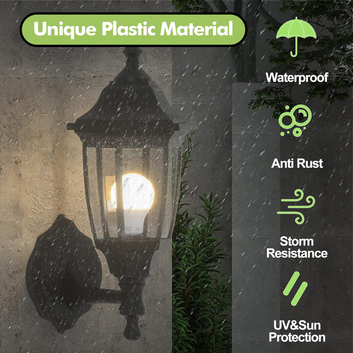 EMART porch sconce waterproof design keeps porches lit during rain